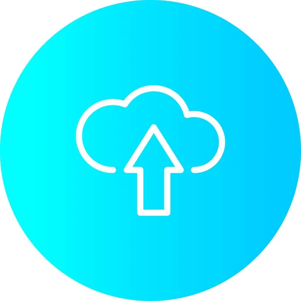 Gradient Circle Uploading Cloud Icon with White Background — стоковый вектор