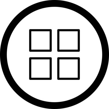 Beyaz Arkaplan ile Çember Ana Hattı Uygulaması Simgesi