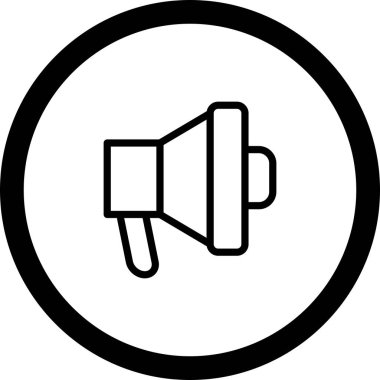 Beyaz Arkaplan ile Çember Ana Hattı Sözcüsü Simgesi