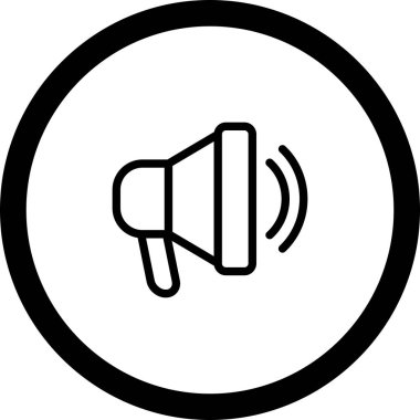 Çember Açıklama Sözcüsü Beyaz Arkaplan Simgesi