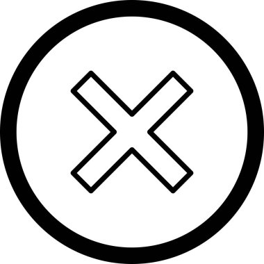 Çember Ana Hattı Beyaz Arkaplan ile Simgeyi İptal Et