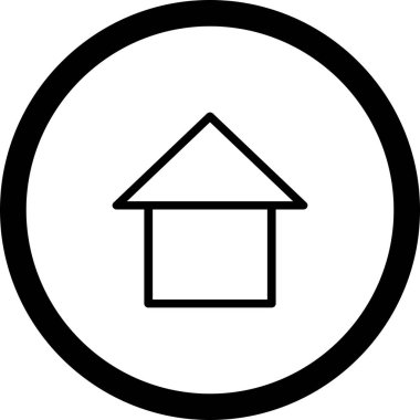 Beyaz Arkaplan ile Çember Ana Hattı Ev Simgesi