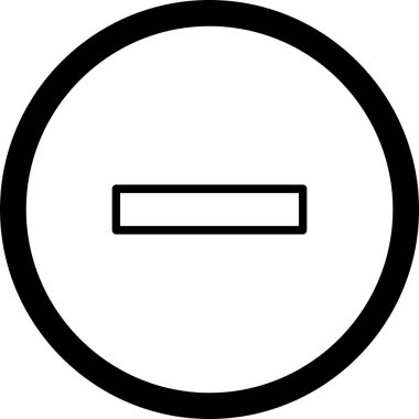 Beyaz Arkaplan ile Çember Özeti Eksi Simgesi