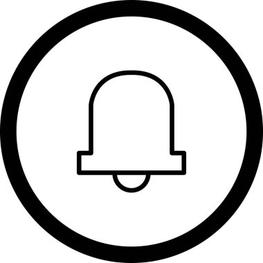 Ana Hattı Beyaz Arkaplan ile Çember Zil Simgesi