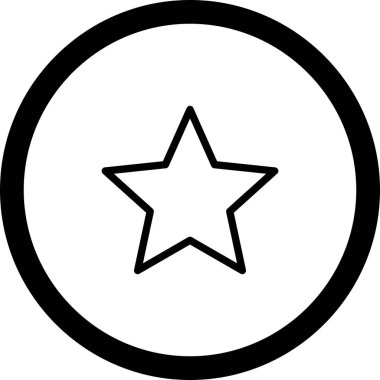 Beyaz Arkaplan ile Çember Yıldız Simgesi