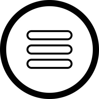 Beyaz Arkaplan ile Çember Özet Menüsü Simgesi