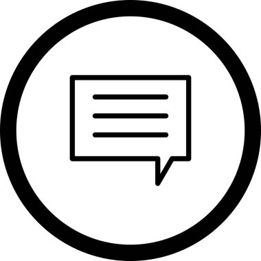  Beyaz Arkaplan ile Çember Özet İleti Simgesi