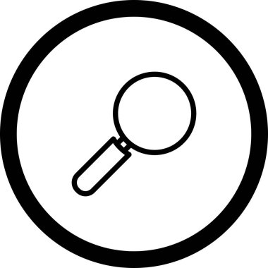 Beyaz Arkaplan ile Çember Özet Arama Simgesi