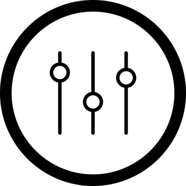 Beyaz Arkaplan ile Çember Dış Hattı Ses Çubuğu Simgesi Simgesi