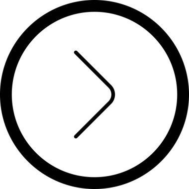 Beyaz Arkaplan ile Çember Sağ Ok Simgesi