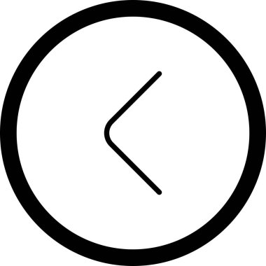 Beyaz Arkaplan ile Çember Çizgisi Sol Ok Simgesi