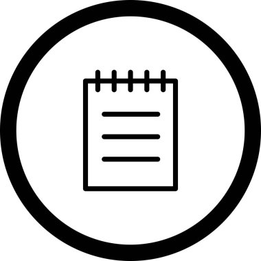 Çember Özet Defteri Beyaz Arkaplan Simgesi