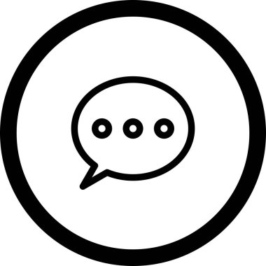 Beyaz Arkaplan ile Çember Dış Hattı Sohbet Simgesi