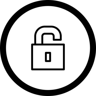 Çember Ana Hattı Beyaz Arkaplan ile Simgeyi Aç