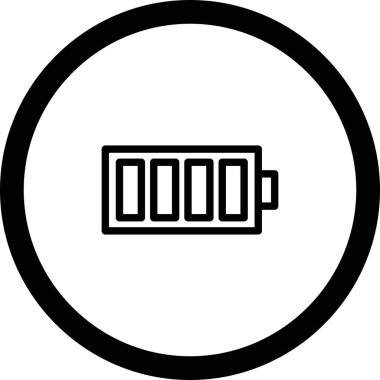 Ana Hattı Çember Bataryası Beyaz Arkaplan ile Tam Simge