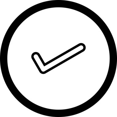 Beyaz Arkaplan ile Çember Taslak Denetimi İşaretleme Simgesi