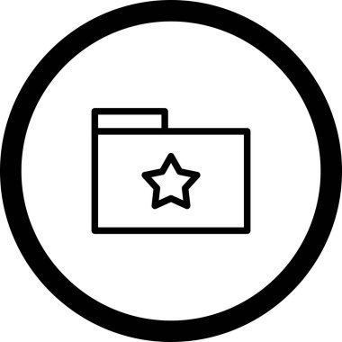 Beyaz Arkaplan ile Çember Yıldız Dizini Simgesi