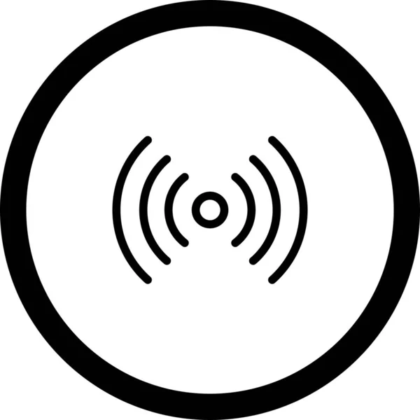 Ícone de sinal de queda de ar de contorno de círculo com fundo branco — Vetor de Stock