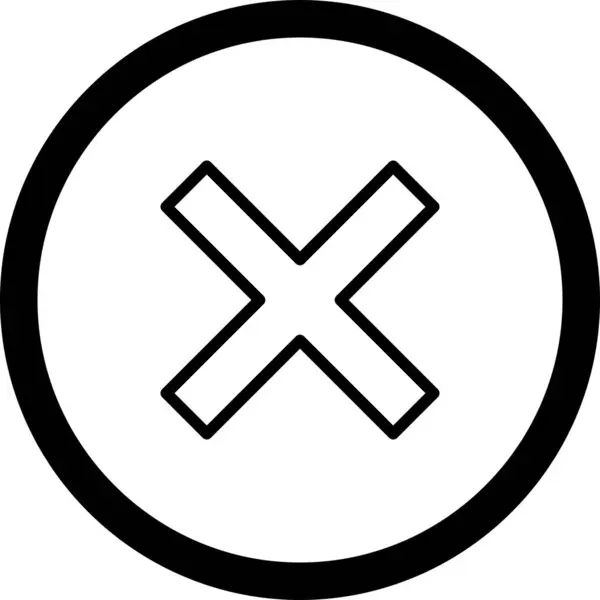 Esquema del círculo Cancelar icono con fondo blanco — Vector de stock