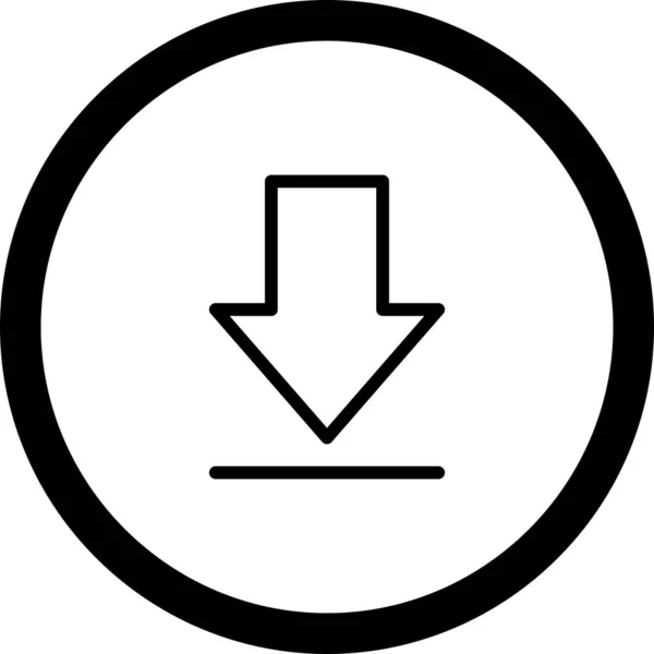Circle Outline Download Ikona s bílým pozadím — Stockový vektor