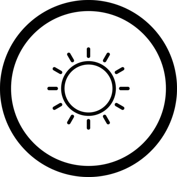 Circle Outline Sun Icon With White Background — Stock vektor