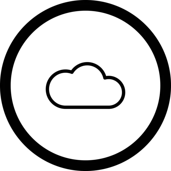 Icono de nube de contorno de círculo con fondo blanco — Archivo Imágenes Vectoriales