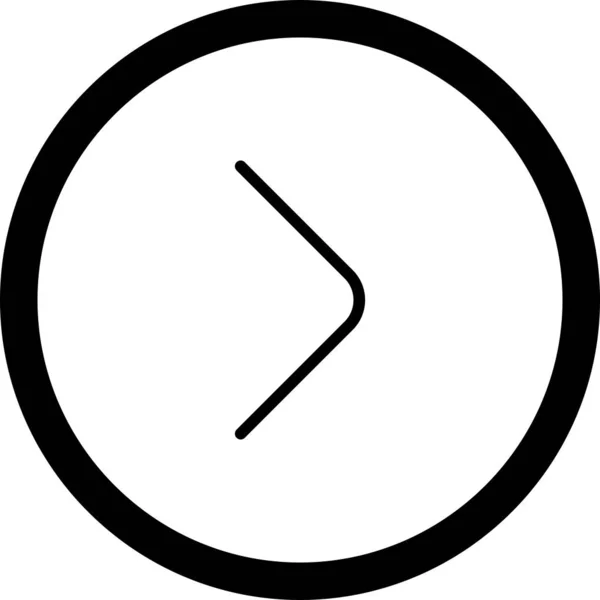 Esquema del círculo Icono de flecha derecha con fondo blanco — Vector de stock