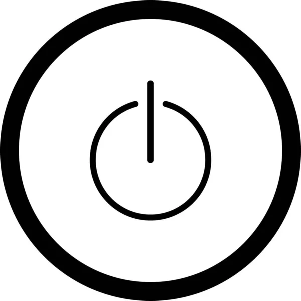 Значок кнопки выключения контура круга с белым фоном — стоковый вектор