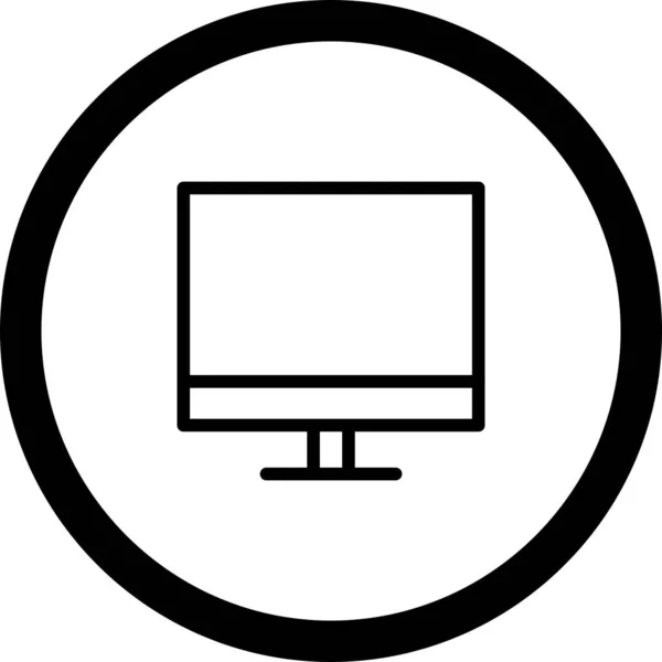 Icono LCD de contorno de círculo con fondo blanco — Vector de stock