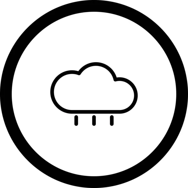 Icono de lluvia de contorno de círculo con fondo blanco — Archivo Imágenes Vectoriales