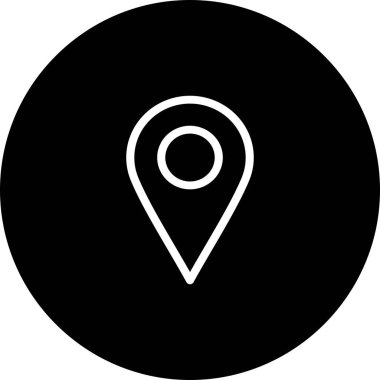 Beyaz Arkaplan Siyah Çember Konum Simgesi