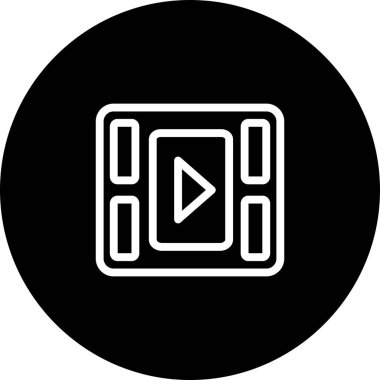 Siyah Çember Video Oynatıcı Düğmesi Beyaz Arkaplan Simgesi