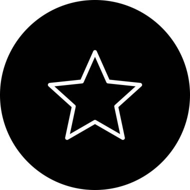 Beyaz Arkaplan Siyah Çember Yıldız Simgesi