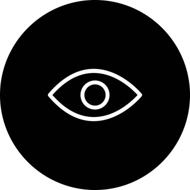 Beyaz arkaplan ile Siyah Çember Göz Simgesi