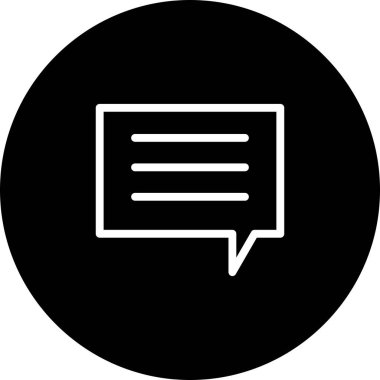  Beyaz arkaplan ile Siyah Çember Mesaj Simgesi