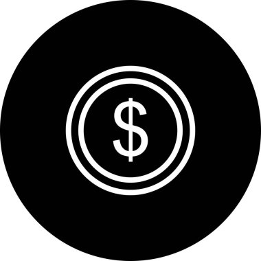 Beyaz Arkaplan Siyah Çember Para Simgesi
