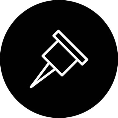 Beyaz Arkaplan Siyah Çember Başparmak İğnesi Simgesi