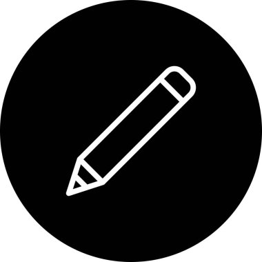 Beyaz arkaplan ile Siyah Çember Kalem Simgesi