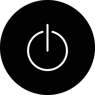 Beyaz Arkaplan Siyah Çember Gücü Kapatma Simgesi