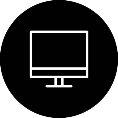 Beyaz Arkaplan Siyah Çember Lcd Simgesi