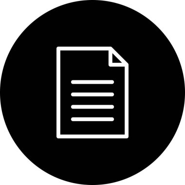 Beyaz Arkaplan Siyah Çember Belge Simgesi