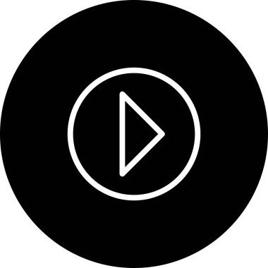 Siyah Çember Beyaz Arkaplanlı Simge Oynat