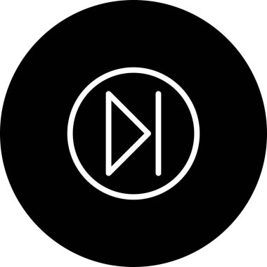 Beyaz Arkaplan ile Siyah Çember İleri Simgesi