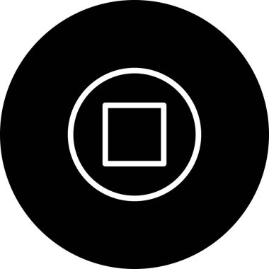 Siyah Çember Beyaz Arkaplan Simgesini Durdur