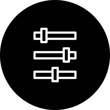 Beyaz Arkaplan Siyah Çember Çubukları Simgesi