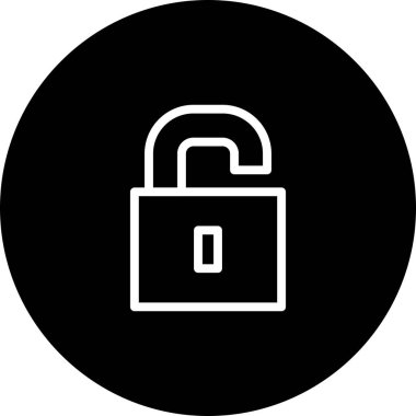 Siyah Çember Beyaz Arkaplan Simgesini Aç