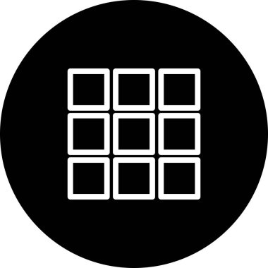 Beyaz Arkaplan Siyah Çember Izgara Simgesi