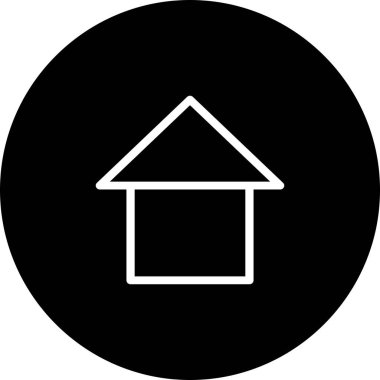 Beyaz Arkaplan Siyah Çember Ev Simgesi