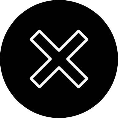 Siyah Çember Beyaz Arkaplan Simgesini İptal Et