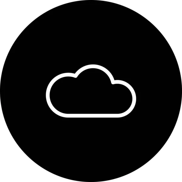 Μαύρο σύννεφο κύκλο εικονίδιο με λευκό φόντο — Διανυσματικό Αρχείο